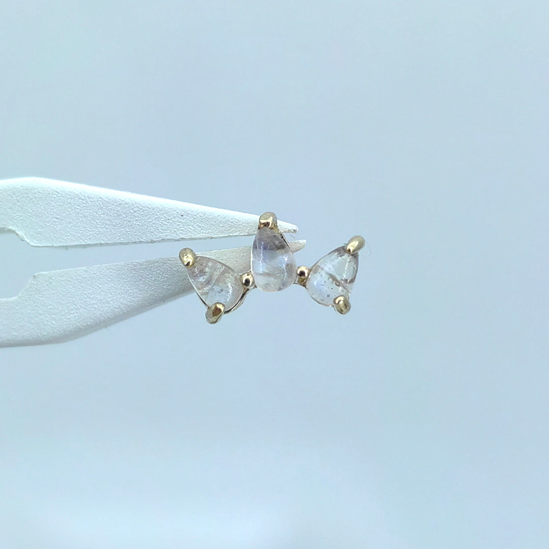 Threadless 14k Teardrop Trio moonstone