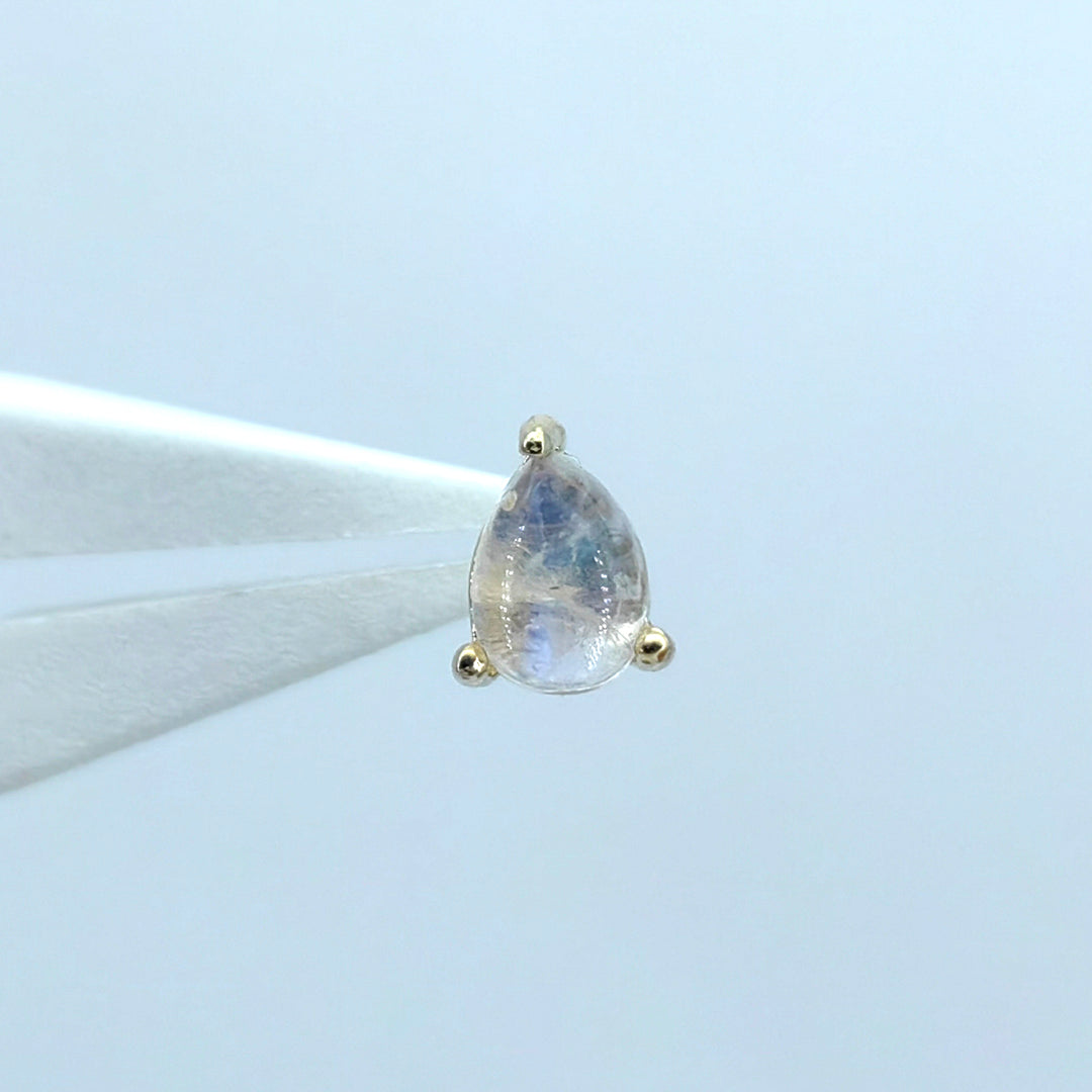 Threadless 14k Teardrop moonstone