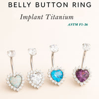 4 pack of Heart Titanium Belly rings