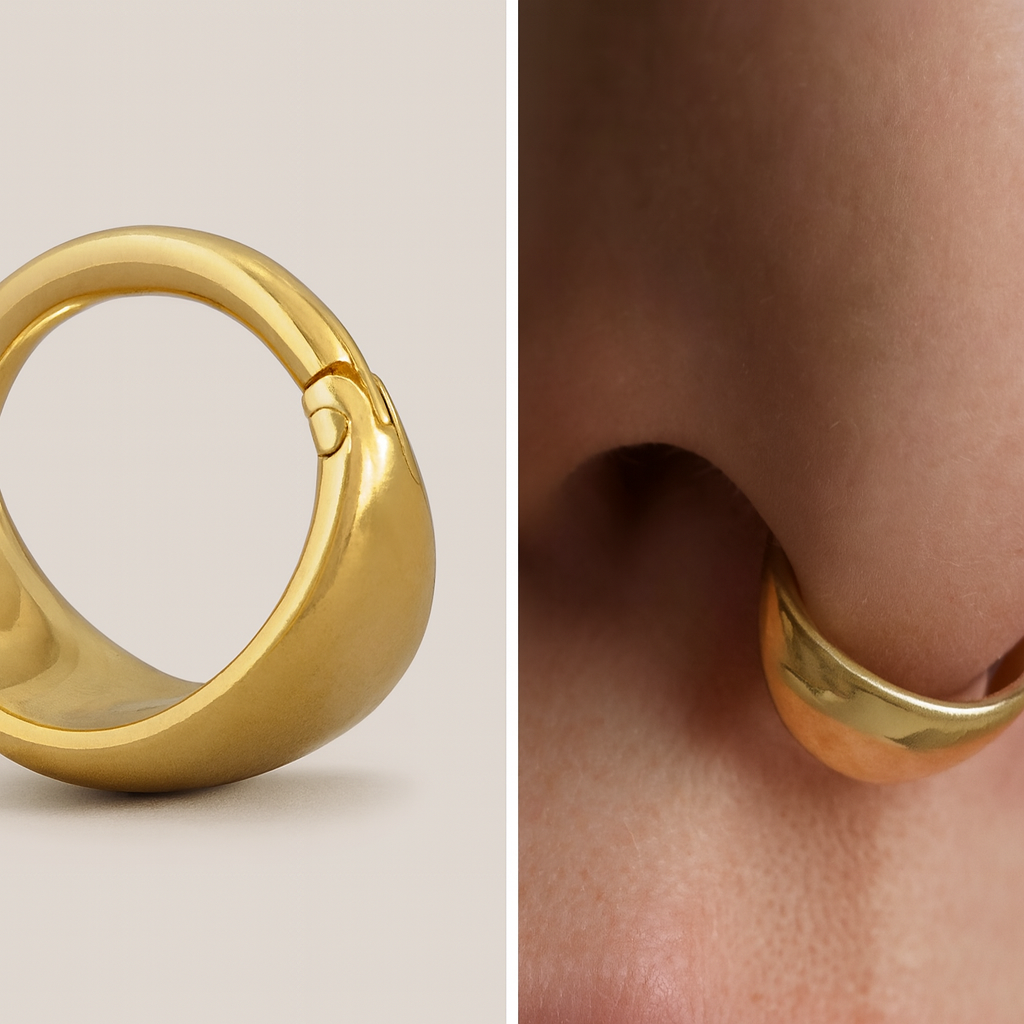 PVD Gold Titanium Snug Fit Chunky Clicker