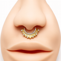 24k PVD Titanium Radiant CZ clicker 16g