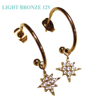 Titanium CZ Star Charms & Hoops