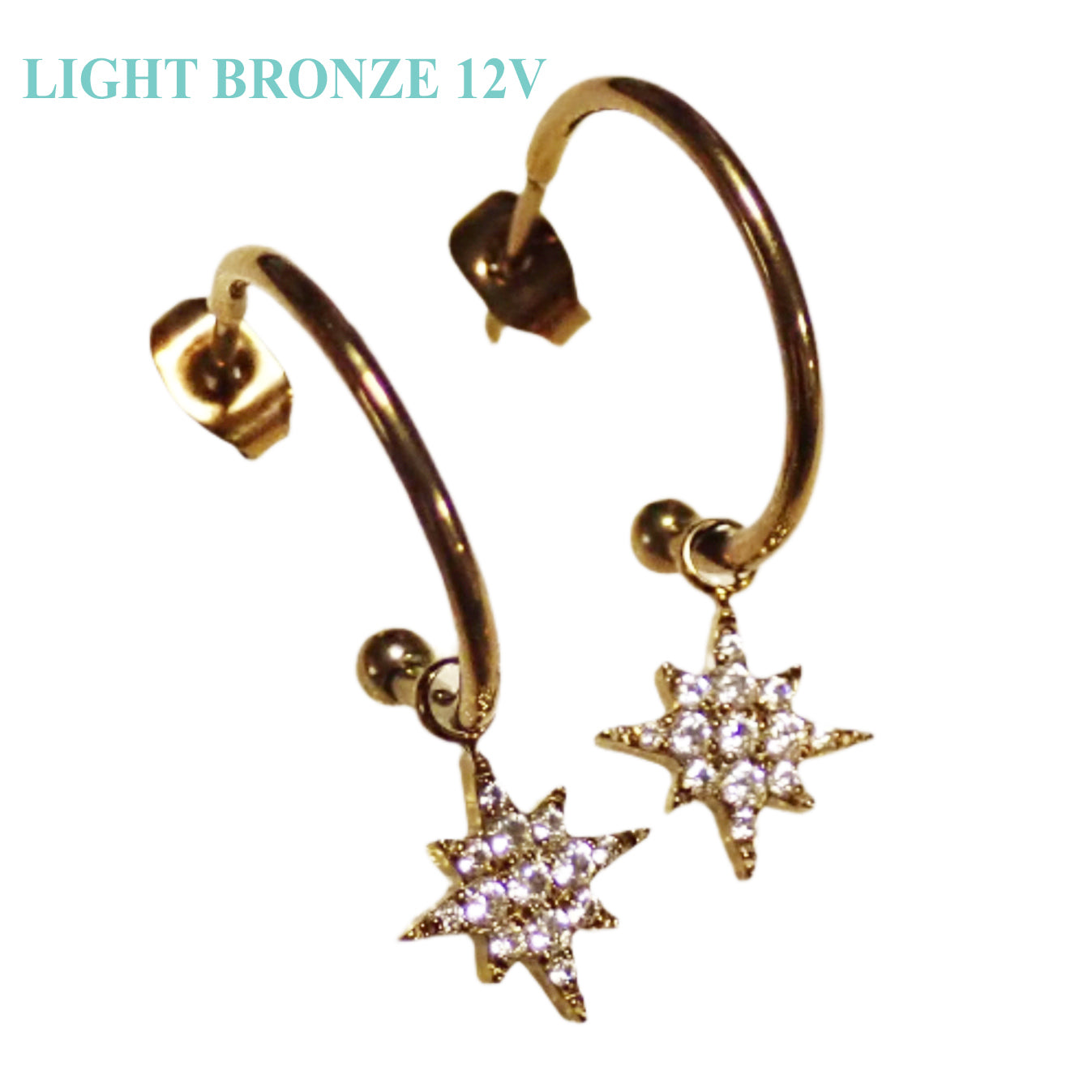 Titanium CZ Star Charms & Hoops
