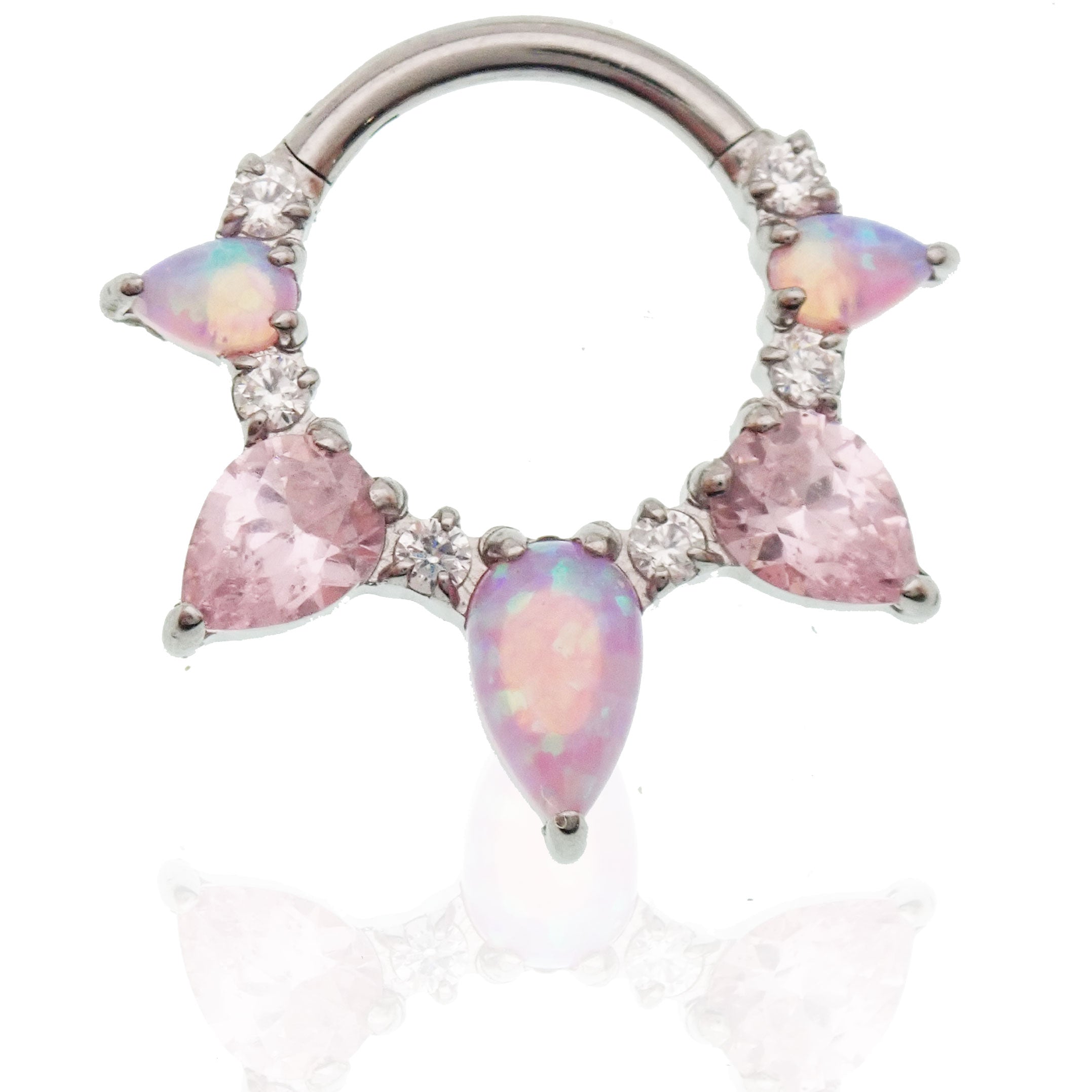 Bubblegum Opal  Titanium Clicker 16g