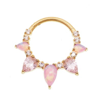 Pink Opal PVD Gold Titanium Clicker 16g