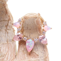 Pink Opal PVD Gold Titanium Clicker 16g