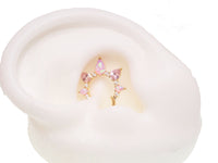 Pink Opal PVD Gold Titanium Clicker 16g