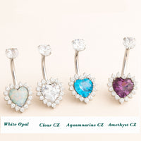 4 pack of Heart Titanium Belly rings