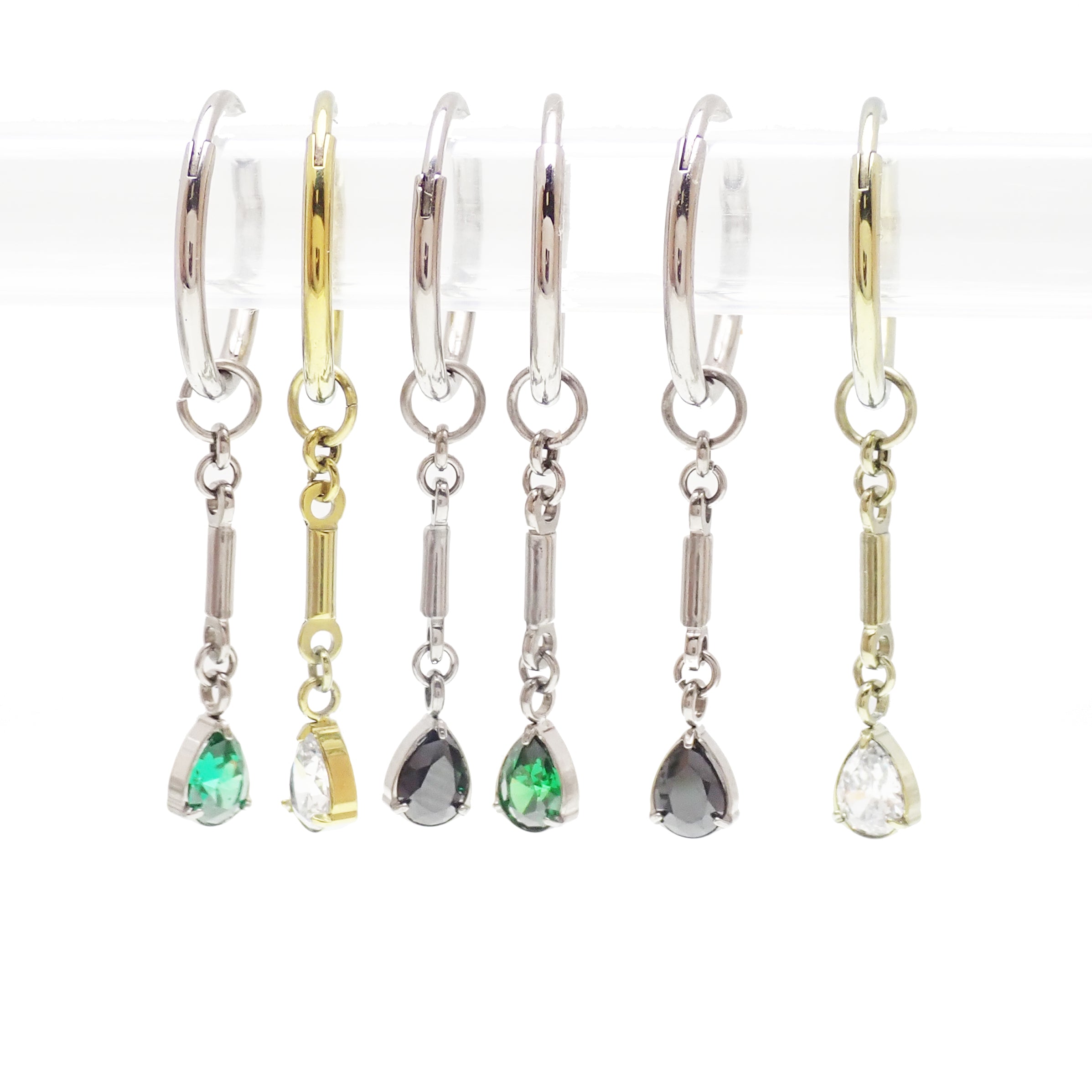 20g Clicker & Drop CZ  charm  Titanium