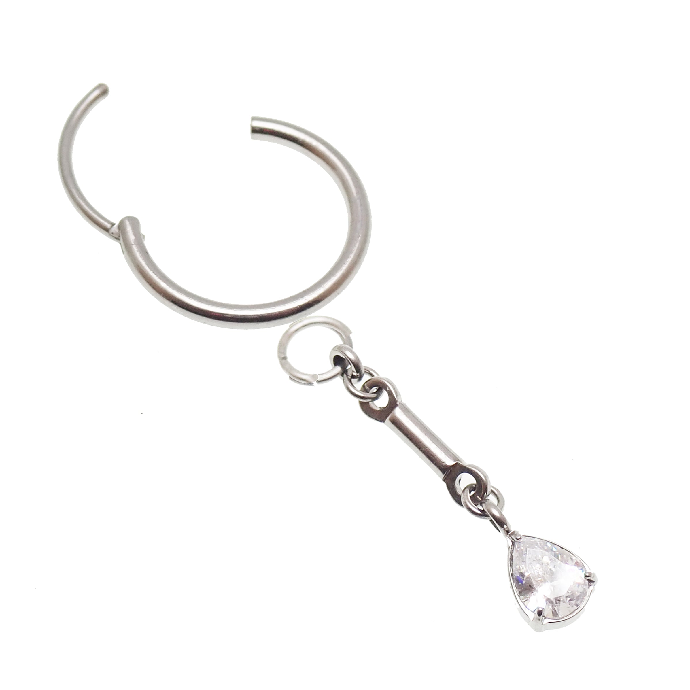 20g Clicker & Drop CZ  charm  Titanium