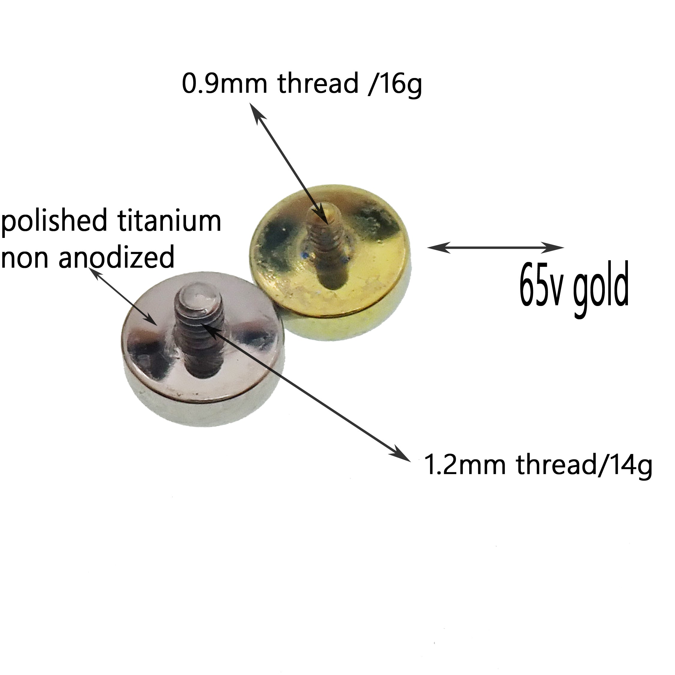 Internally Threaded Rutilated Quartz 0.9/1.2mm
