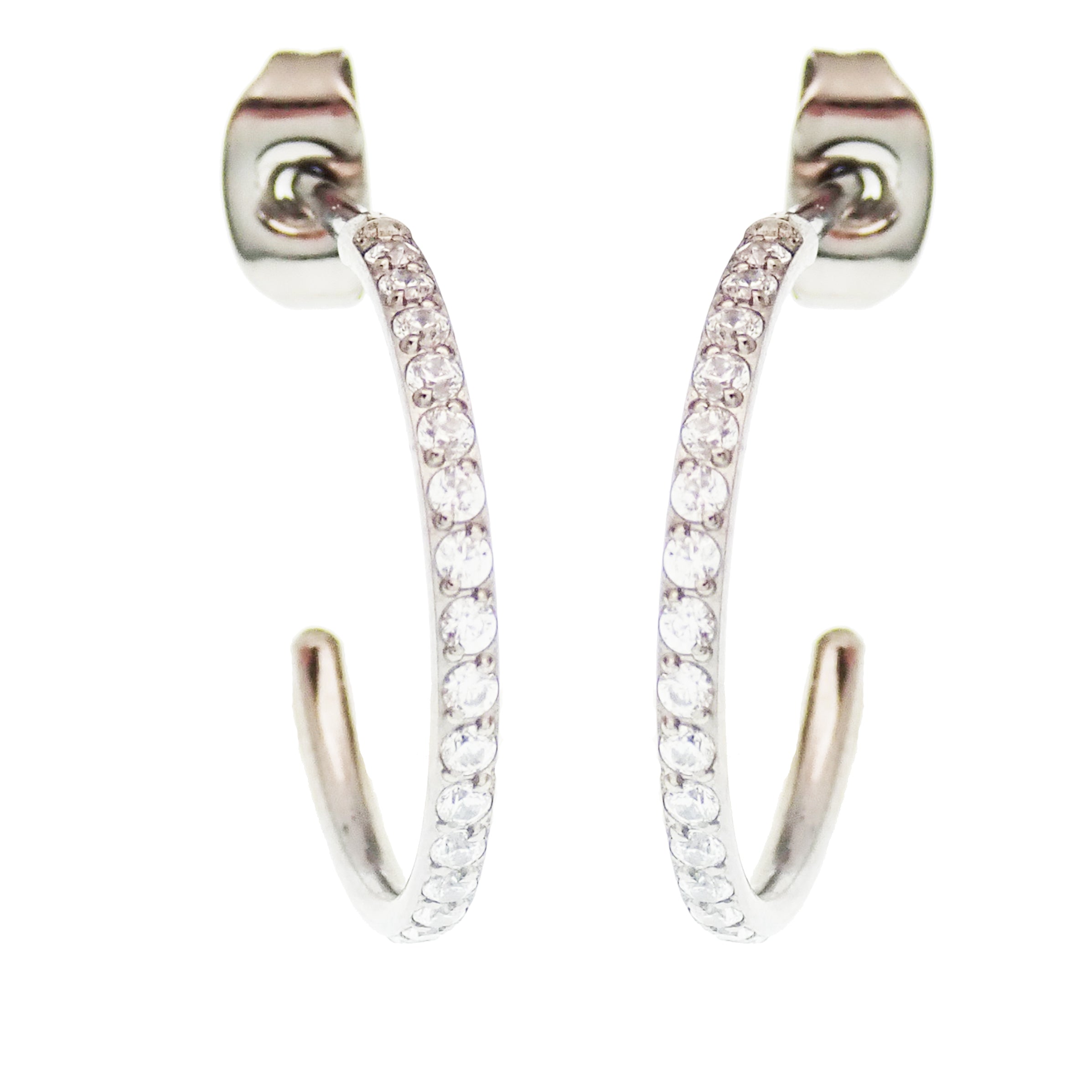 Titanium CZ Hoop Earrings  20g