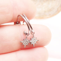 Titanium CZ Star Charms & Hoops