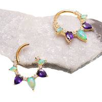 Kiwi Opal PVD Gold Titanium Clicker 16g