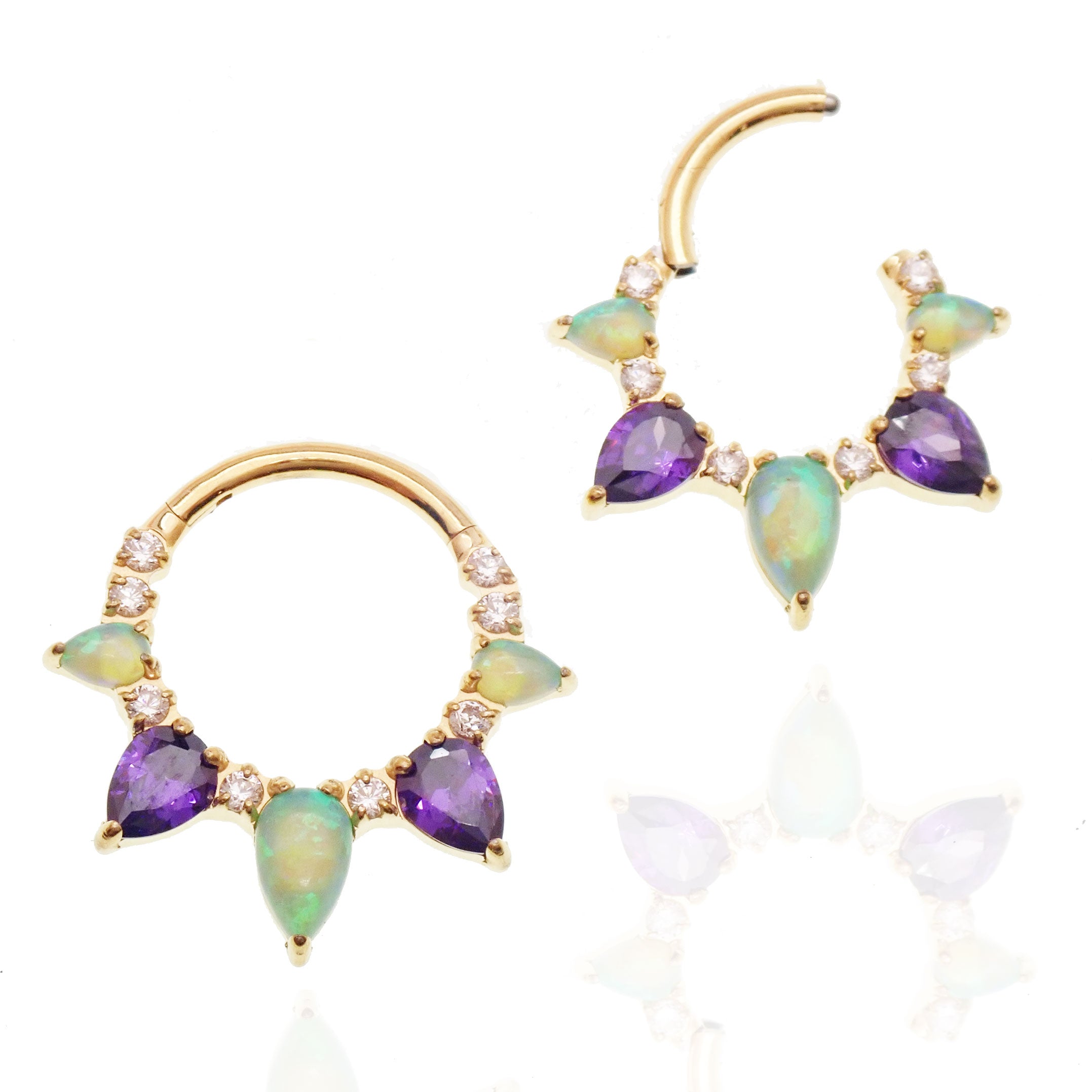 Kiwi Opal PVD Gold Titanium Clicker 16g