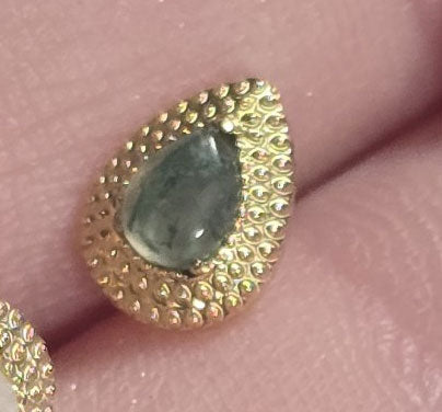 PVD Gold Threadless Beaded  Teardrop