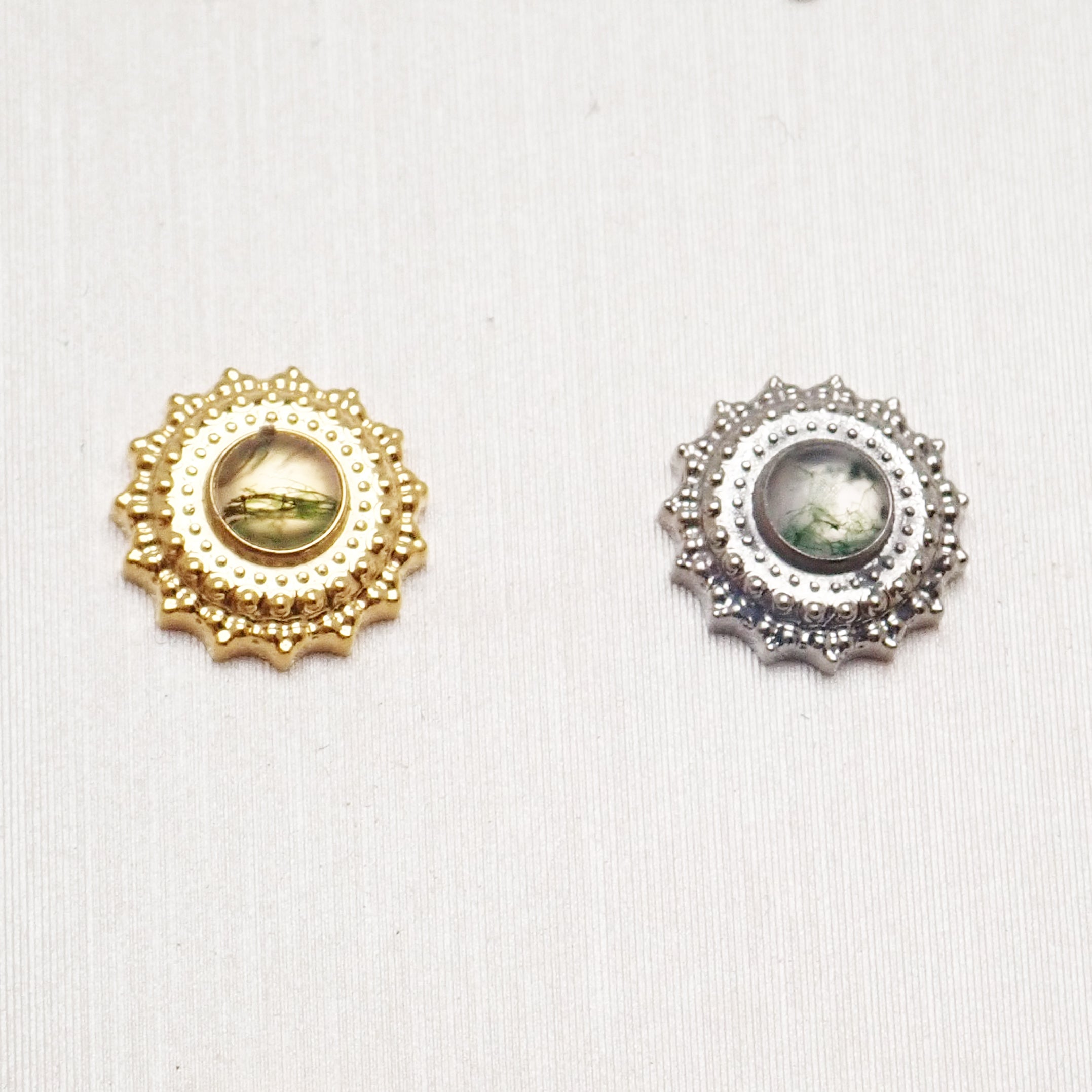 Moss Agate Threadless  Mandala