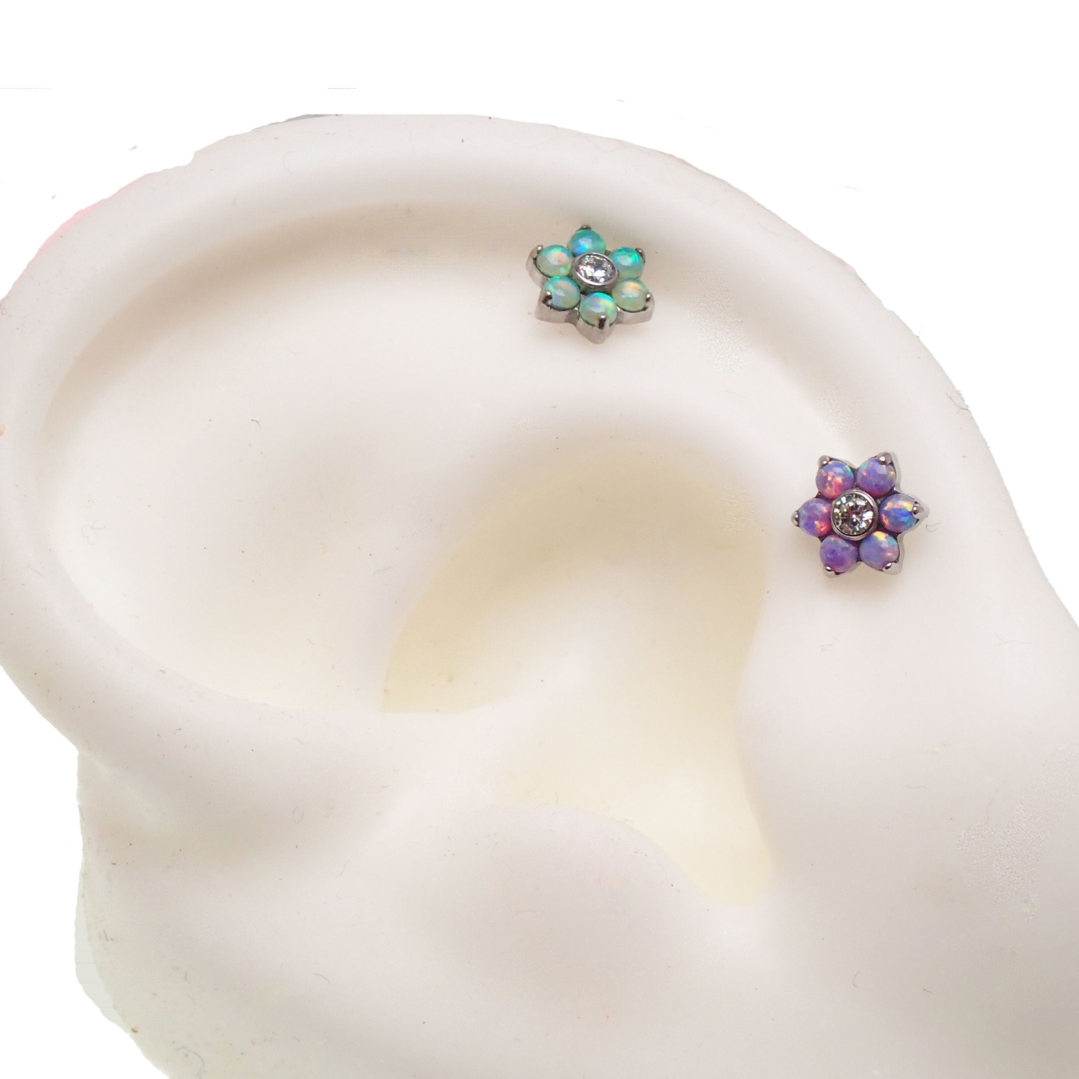 6mm Fire Opal Flower 0.9mm thread