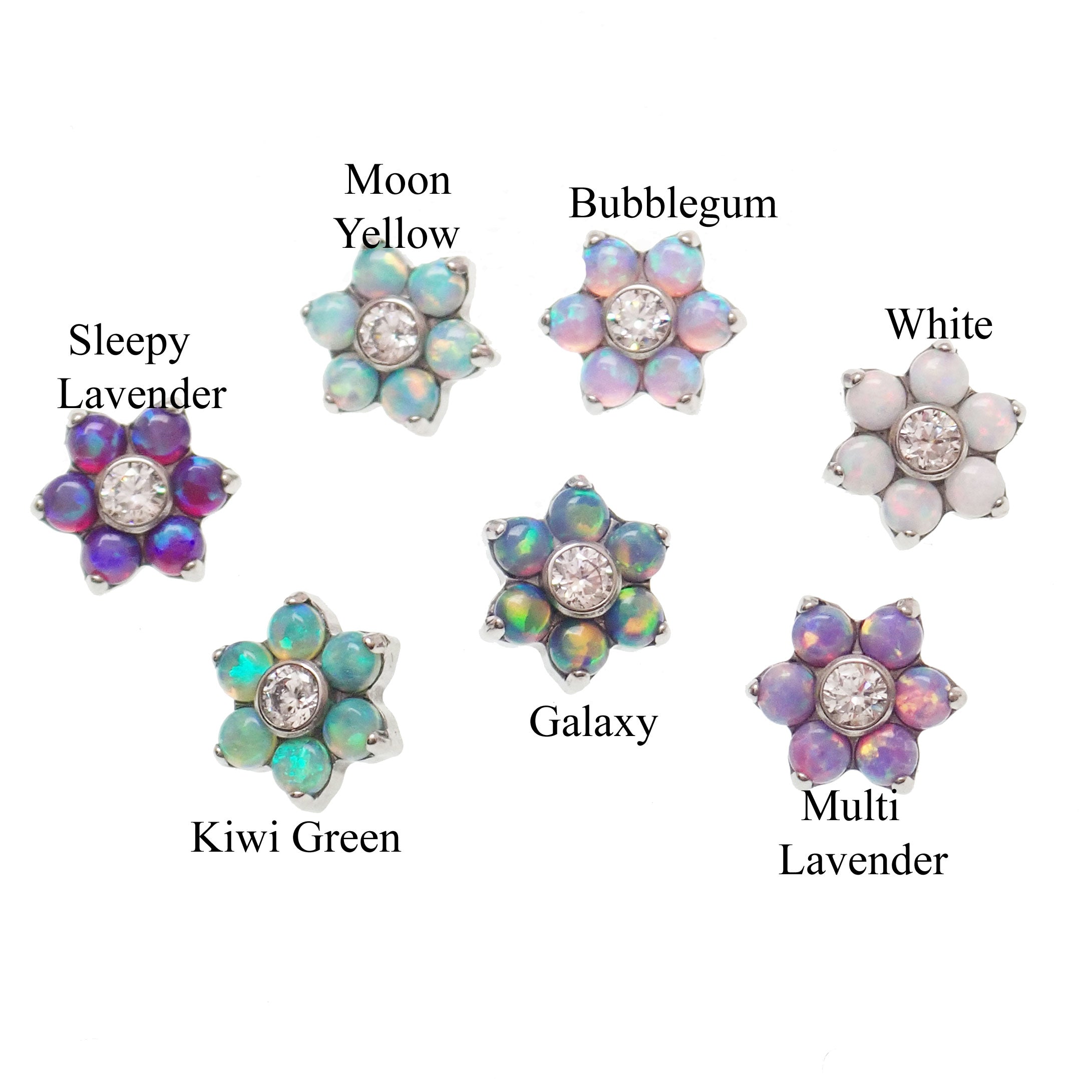 6mm Fire Opal Flower 0.9mm thread