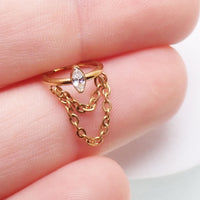 Gold Helix Chain Clicker – Implant-Grade Titanium