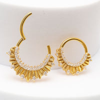 24k PVD Titanium Radiant CZ clicker 16g