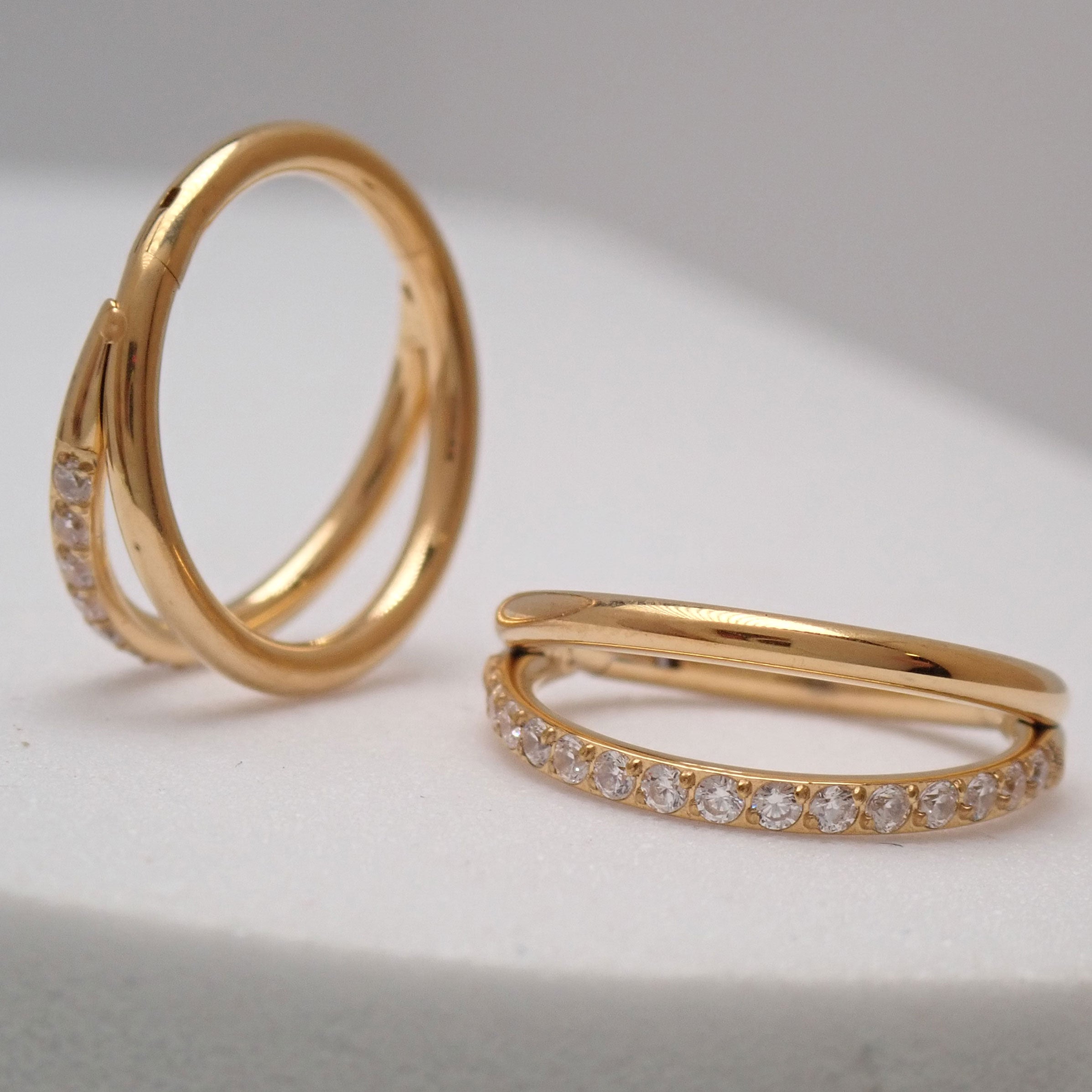 16G 10mm PVD Gold Titanium Clicker Hoop