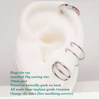 Triple Hoop Stud Earrings | Titanium Hypoallergenic Earrings