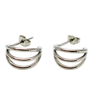 Triple Hoop Stud Earrings | Titanium Hypoallergenic Earrings