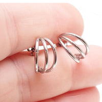 Triple Hoop Stud Earrings | Titanium Hypoallergenic Earrings