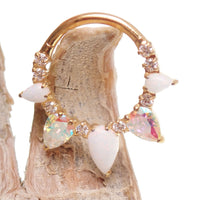 White Opal PVD Gold Titanium Clicker 16g