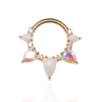 White Opal PVD Gold Titanium Clicker 16g