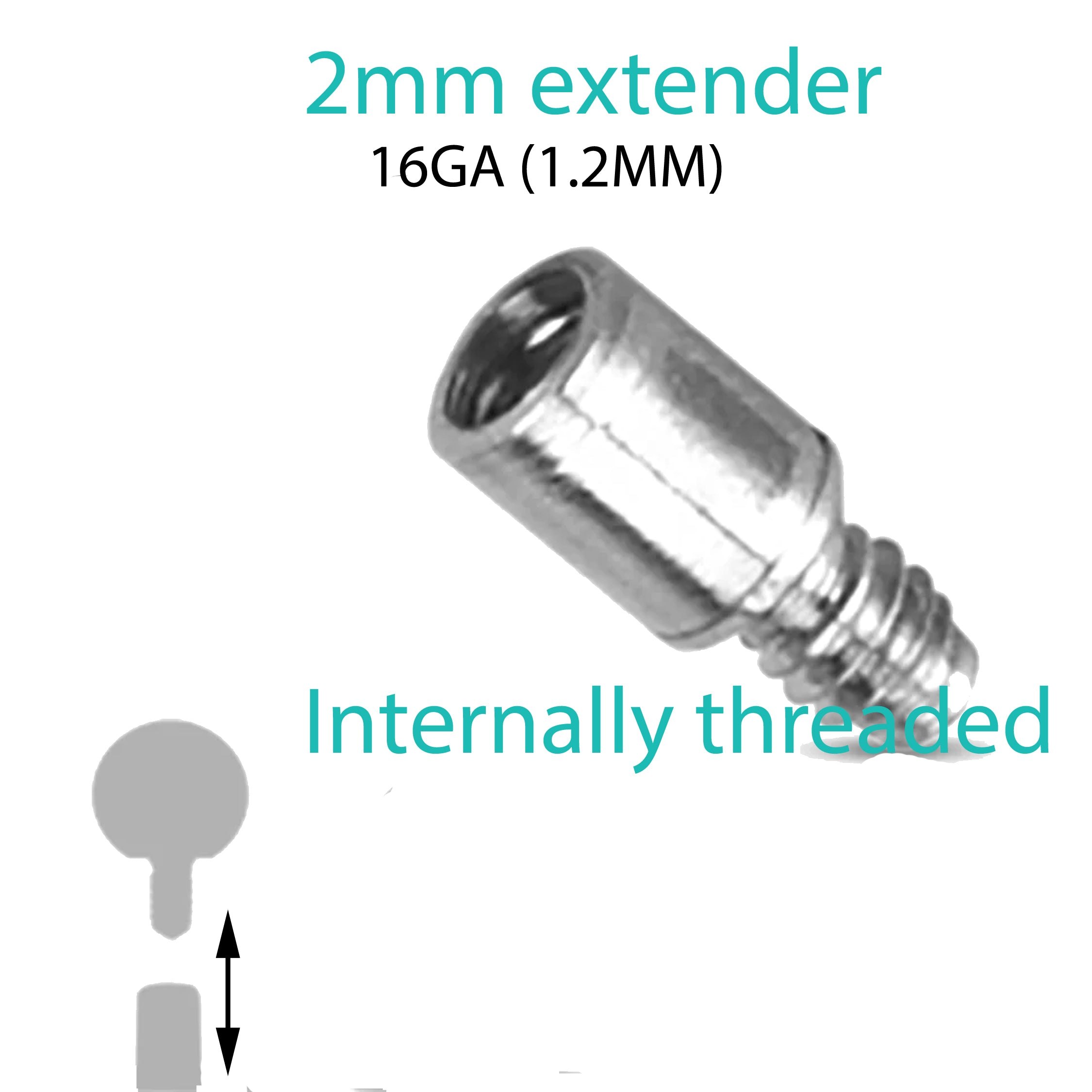 Titanium Extender internally Threaded