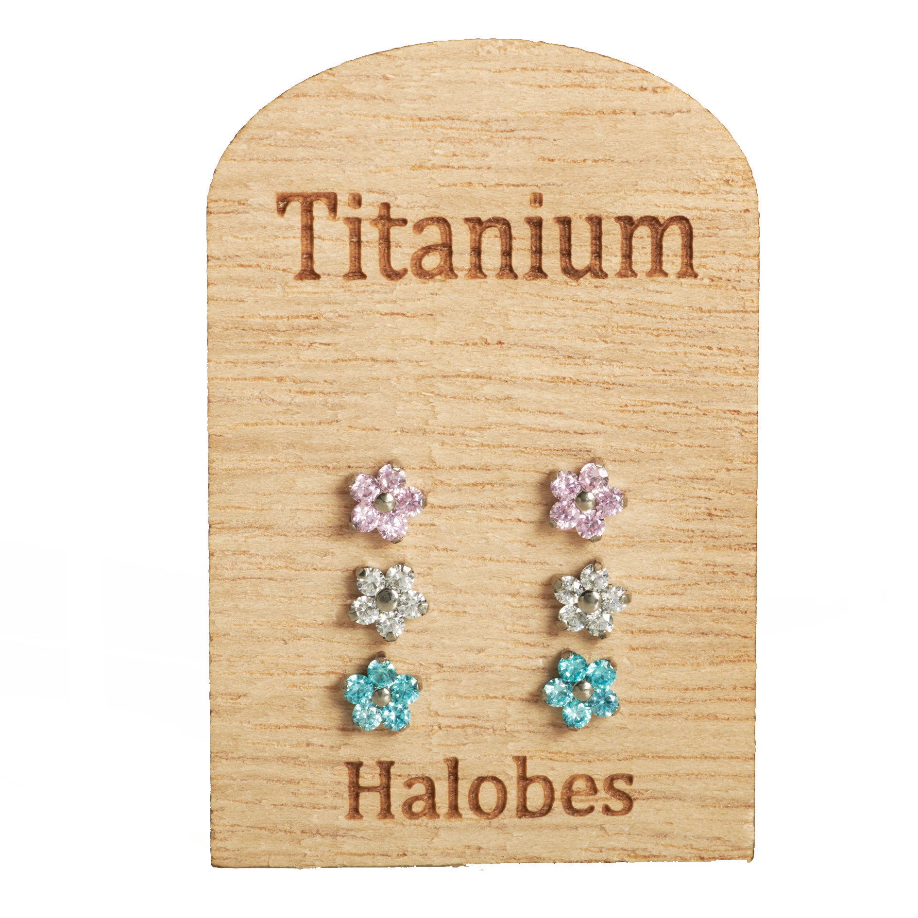 Titanium Flower  CZ Earrings