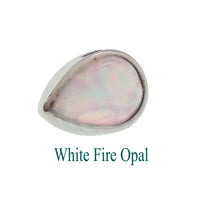 Internally Threaded Opal Bezel Teardrop 1.2mm
