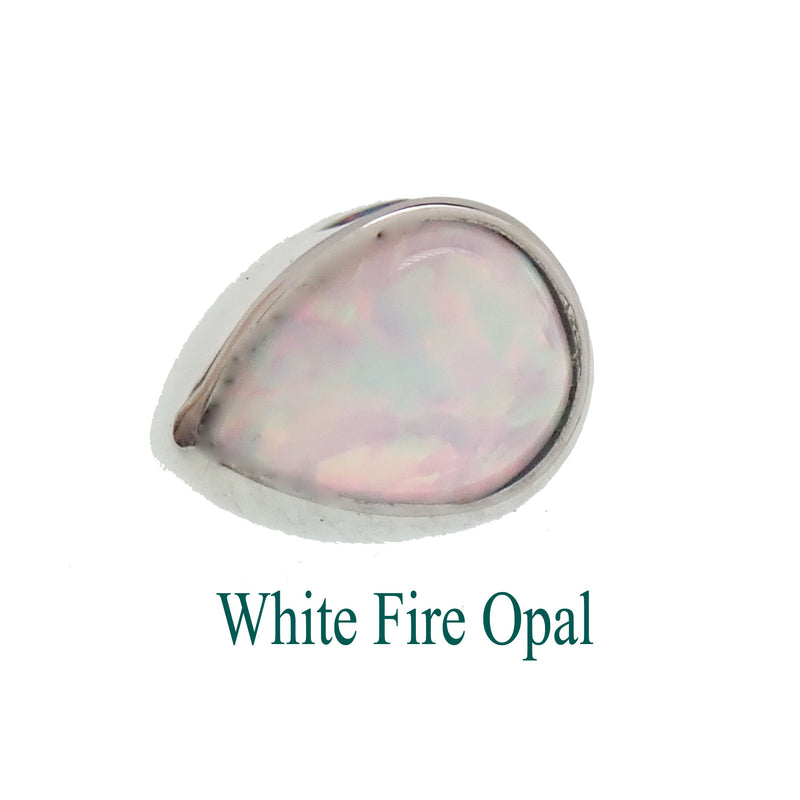 Internally Threaded Opal Bezel Teardrop 1.2mm