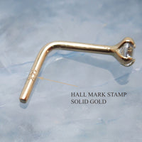14K Nose Stud CZ 2mm