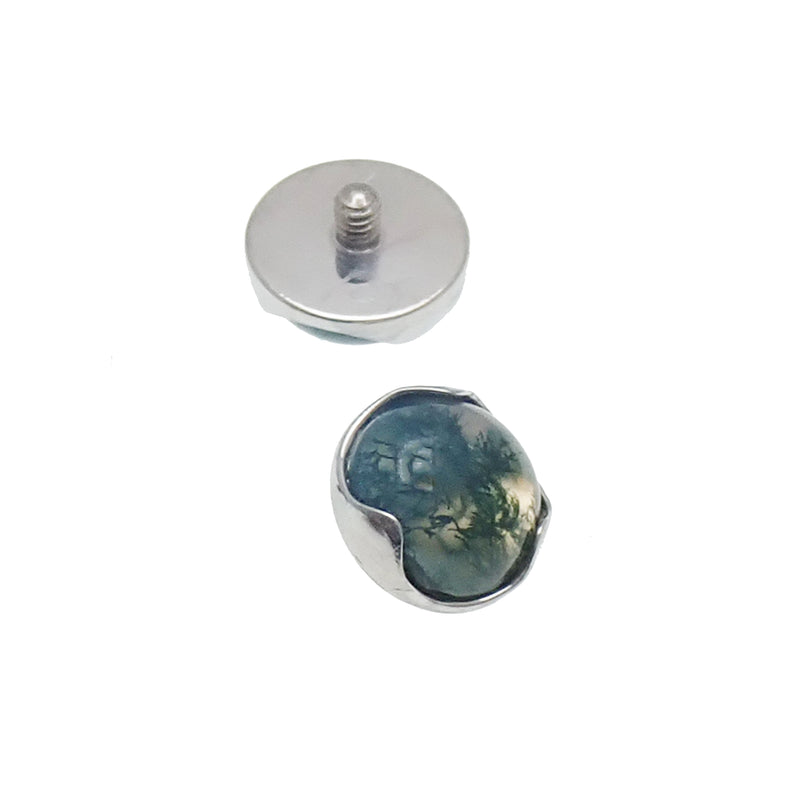 Internally Threaded Moss Agate (1.2mm)