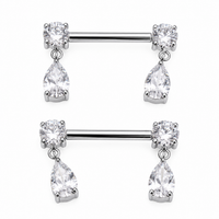 Threadless  Nipple Ring 14g 14mm 9/16''  Pair