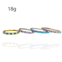 18g Titanium Opal & CZ Hinged Clickers