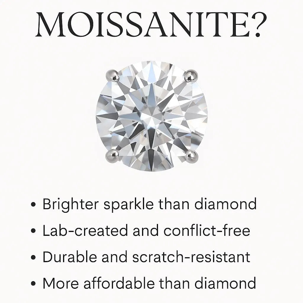 MOISSANITE  Implant grade Titanium Pronged threadless Top