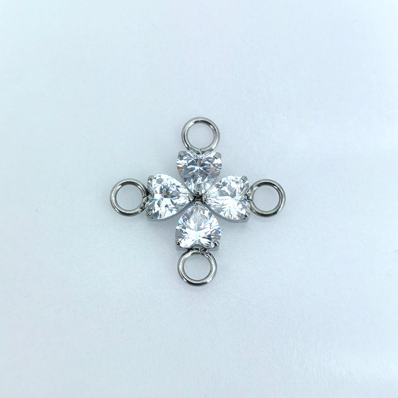 Heart CZ Charm Titanium