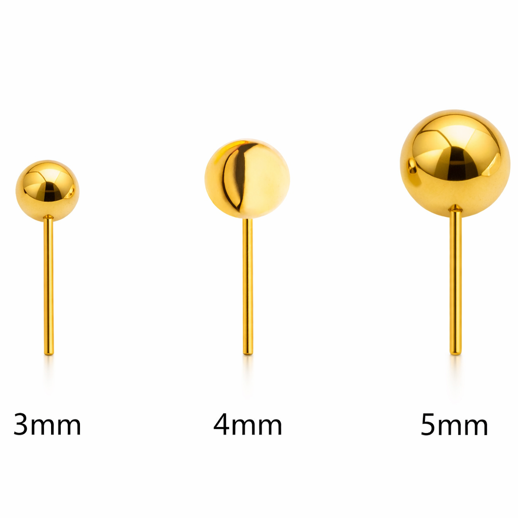 24k PVD balls Threadless Push Fit - magpie body jewelry