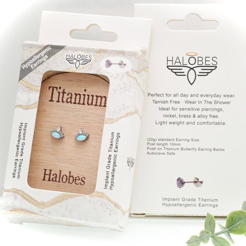 3 PAIRS Titanium Cabochon Earrings