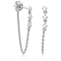 925 Sterling Silver Chain Earrings Pair 20g