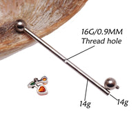 14g Internally Threaded barbell /16g center hole