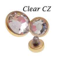 PVD Gold Titanium CZ disc ends 0.9/1.2mm