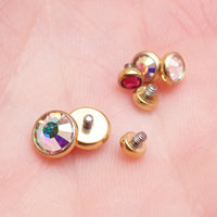 PVD Gold Titanium CZ disc ends 0.9/1.2mm