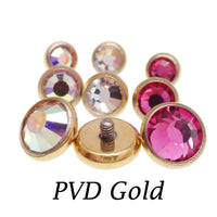 PVD Gold Titanium CZ disc ends 0.9/1.2mm