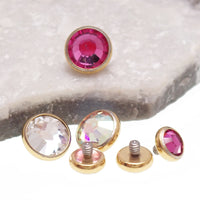 PVD Gold Titanium CZ disc ends 0.9/1.2mm