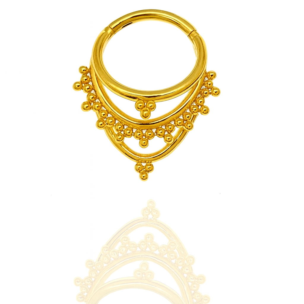 16g PVD Gold 3 tier Fan Out Titanium Clicker